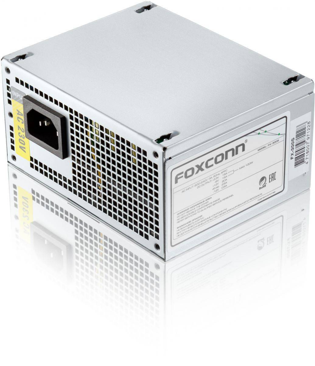 Блок питания FOXCONN 300W SFX PSU, APFC, 80FAN, 3xSATA, 1x4PIN, 1x6PIN PCI-E, 24+4