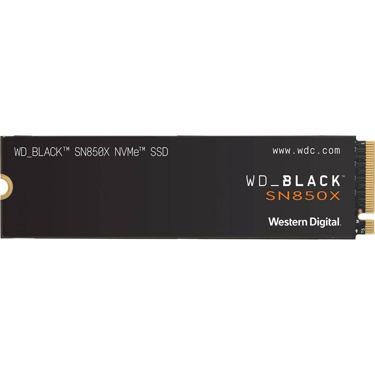 WD SSD Black SN850X, 1.0TB, M.2(22x80mm), NVMe, PCIe 4.0 x4, 3D TLC, R/W 7300/6300MB/s, IOPs 800 000/1 100 000, TBW 600, DWPD 0.3 (12 мес.)