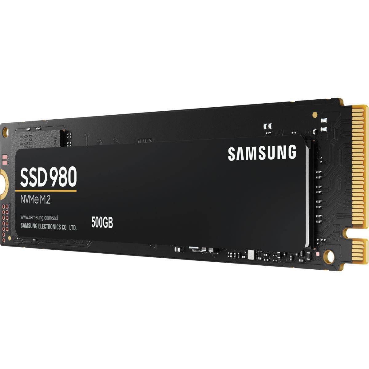 Твердотельные накопители/ Samsung SSD 980, 500GB, M.2(22x80mm), NVMe 1.4, PCIe 3.0 x4, 3-bit MLC, R/W 3100/2600MB/s, IOPs 400 000/470 000, TBW 300, DWPD 0.33 (12 мес.)