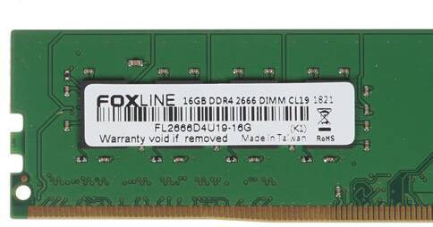 Foxline DIMM 16GB 2666 DDR4 CL 19 (2Gb*8)