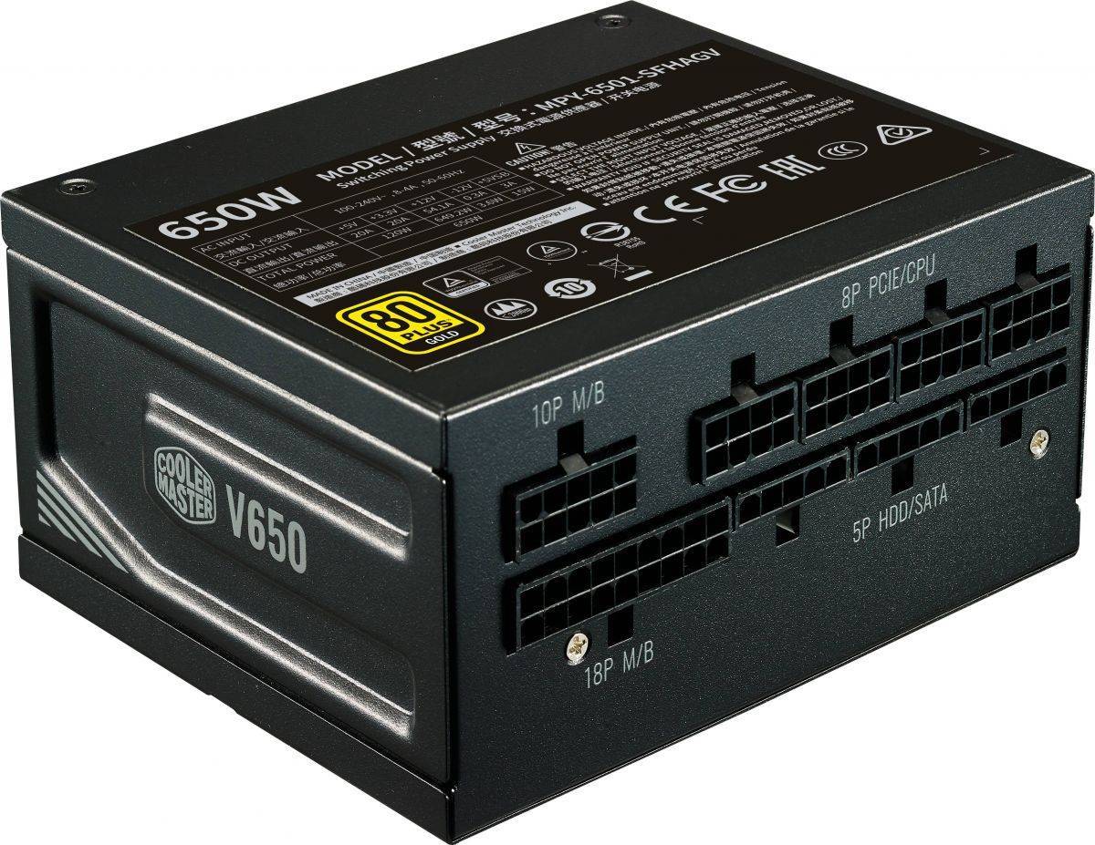 Power Supply Cooler Master V650 SFX Gold, 650W, SFX, 92mm, 24pin, 8xSATA, 4xPCI-E(6+2), APFC, 80+ Gold