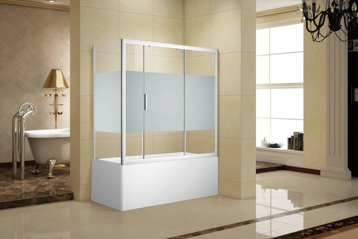 Шторка для ванны Aquanet Practic AE10-B-160H150U-CP, прозрачное стекло