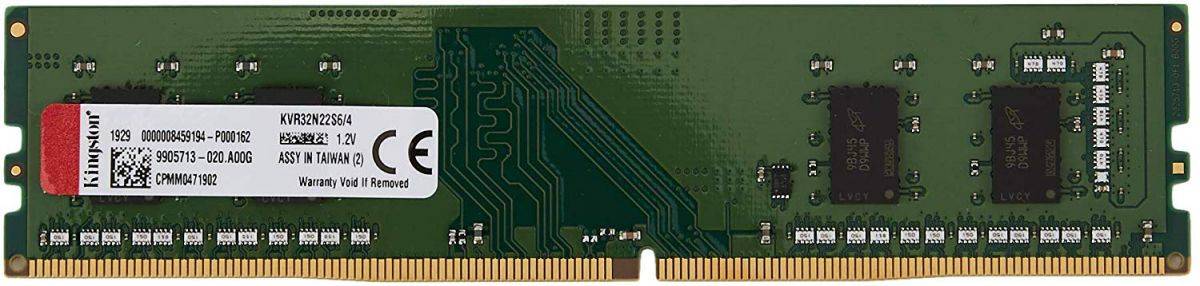 Kingston DIMM 4GB 3200MHz DDR4 Non-ECC CL22  SR x16