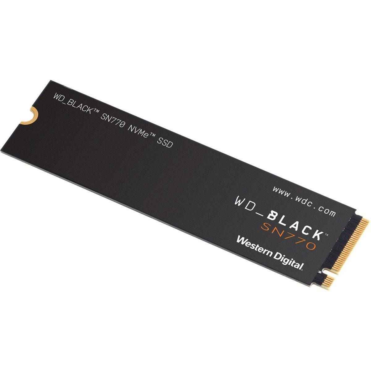 WD SSD Black SN770 NVMe, 1.0TB, M.2(22x80mm), NVMe, PCIe 4.0 x4, 3D TLC, R/W 5150/4900MB/s, IOPs 740 000/800 000, TBW 600, DWPD 0.3 (12 мес.)