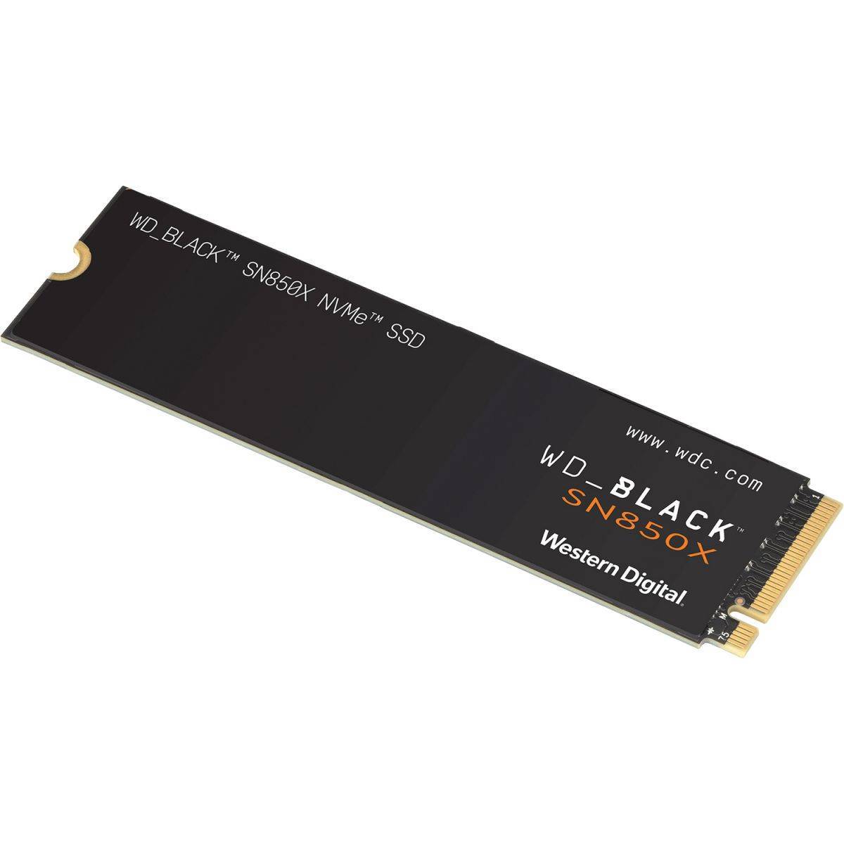 WD SSD Black SN850X, 1.0TB, M.2(22x80mm), NVMe, PCIe 4.0 x4, 3D TLC, R/W 7300/6300MB/s, IOPs 800 000/1 100 000, TBW 600, DWPD 0.3 (12 мес.)