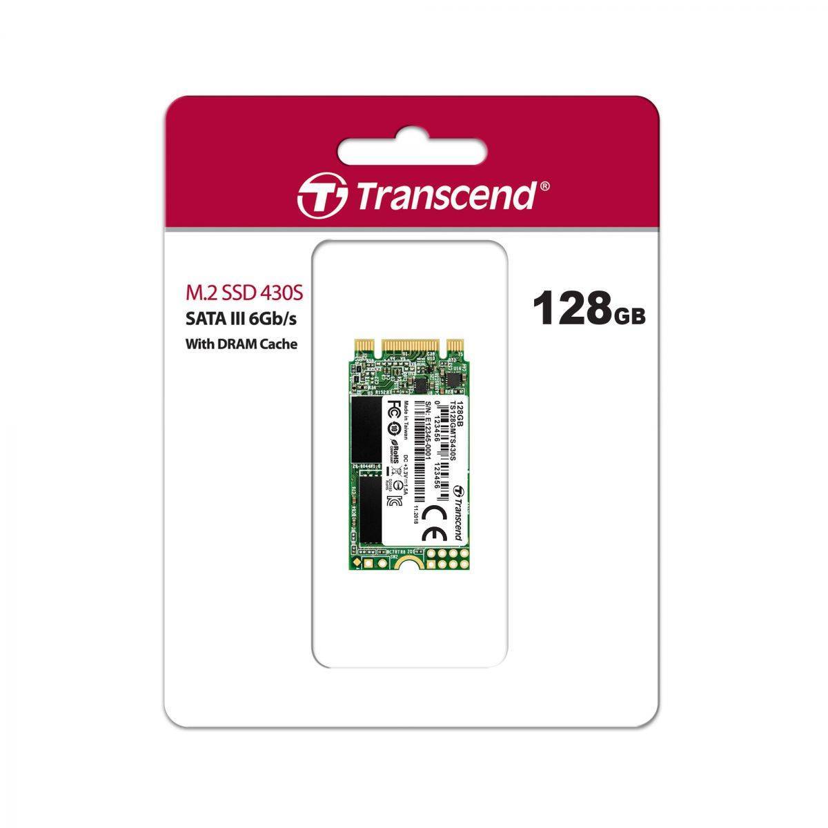 Transcend 128GB M.2 SSD MTS 430 series (22x42mm) with DRAM cache R/W 560/500 MB/s