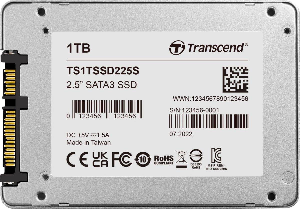 Transcend 1TB, 2.5" SSD, SATA3, 3D TLC