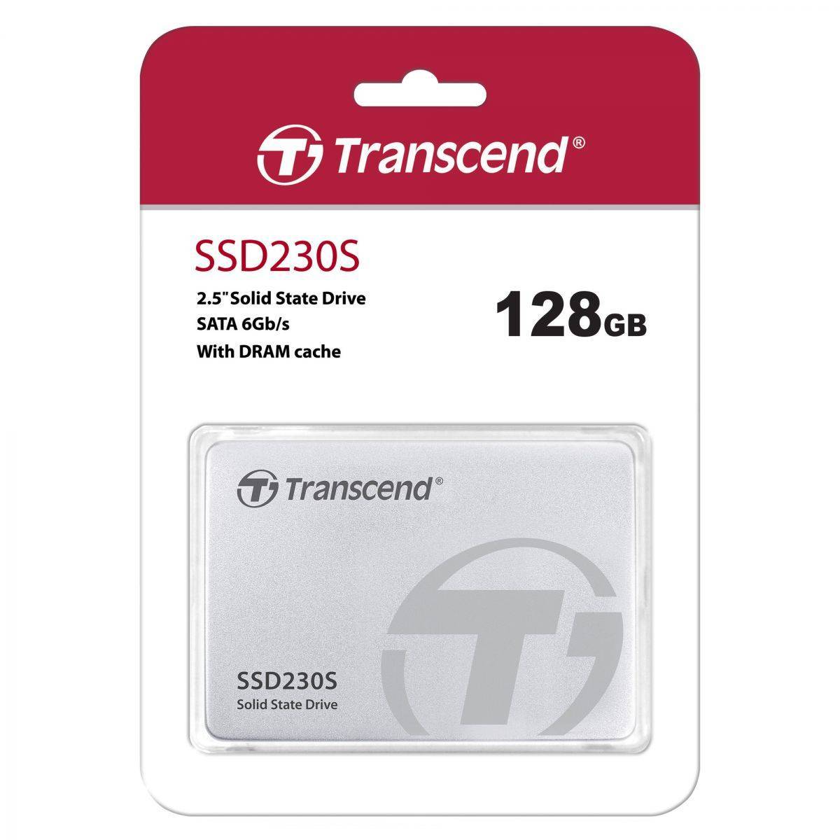 Transcend 128GB SSD, 2.5", SATA III 6Gb/s SSD230 3D NAND