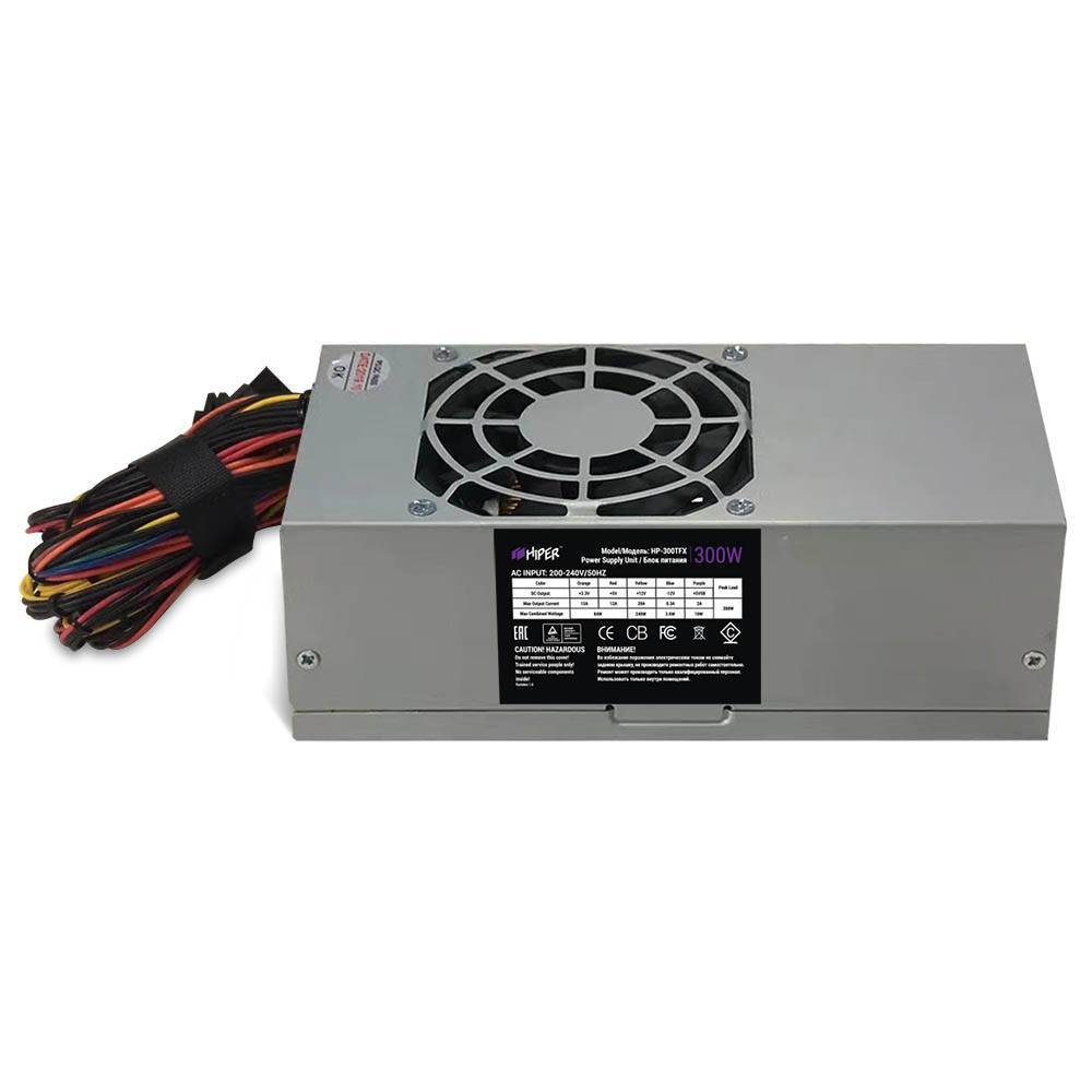 PSU HIPER HP-300TFX (TFX, 300W, PPFC, 80mm fan, Black) OEM