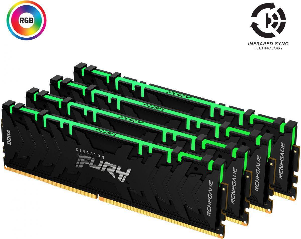 Kingston 32GB 3600MHz DDR4 CL16 DIMM (Kit of 4) FURY Renegade RGB