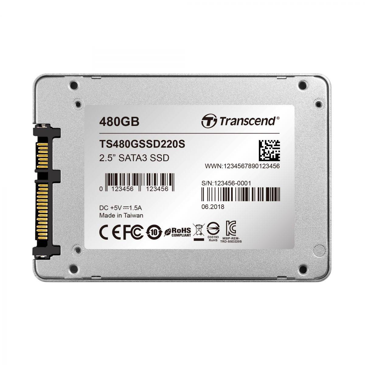 Transcend 480GB SSD, 2.5", SATA 6Gb/s, TLC