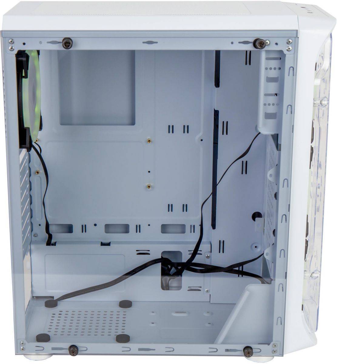 корпус для ПК без БП/ PC CASE HIPER MG100 WIND (w/o PSU, USB+HD audio, 1*RGB rear fan, 3*RGB front fan) White