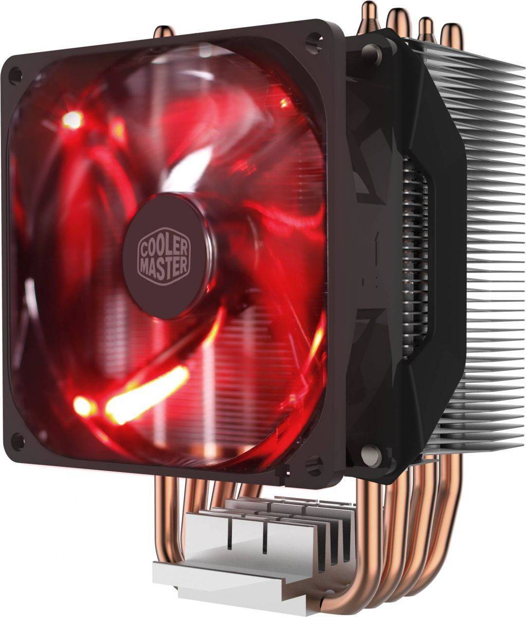 Cooler Master Hyper H410R, 600-2000 RPM, 100W, 4-pin, Red LED fan, Full Socket Support