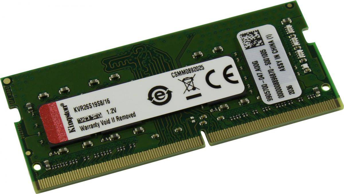 Kingston 16GB 2666MHz DDR4 Non-ECC CL19 SODIMM SRx8