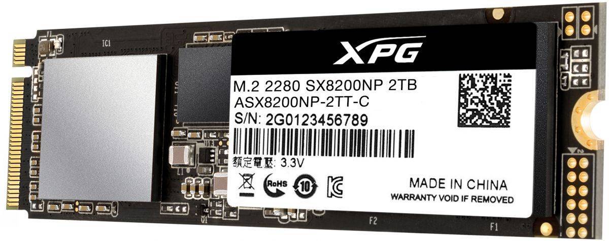ADATA 2TB SSD SX8200 M.2 PCIe Gen3x4 2280 R/W 3350/2900 MB/s 3D TLC