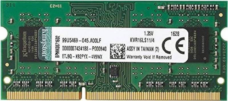 Kingston 4GB 1600MHz DDR3L Non-ECC CL11 SODIMM 1.35V (Select Regions ONLY)