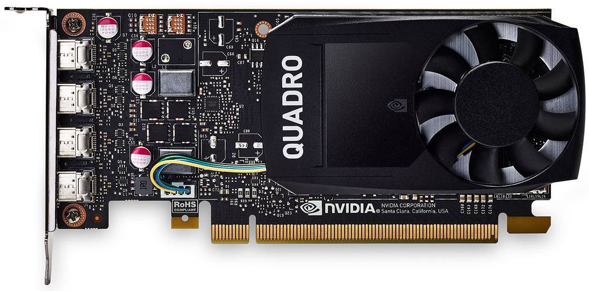 4GB NVIDIA Quadro P1000 LowProfile (4 mDP)