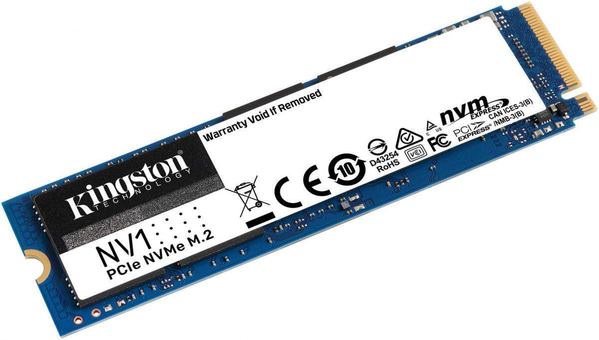 Kingston SSD NV1, 250GB, M.2 22x80mm, NVMe, PCIe 3.0 x4, R/W 2100/1100MB/s, TBW 60, DWPD 0.22 (3 года)