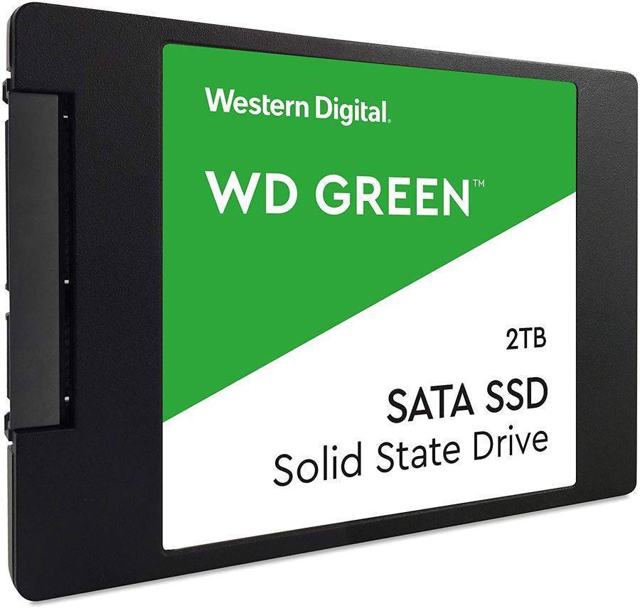 WD SSD Green, 2.0TB, 2.5" 7mm, SATA3, 3D TLC, R/W 545/н.д., IOPs н.д./н.д., TBW н.д., DWPD н.д. (12 мес.)