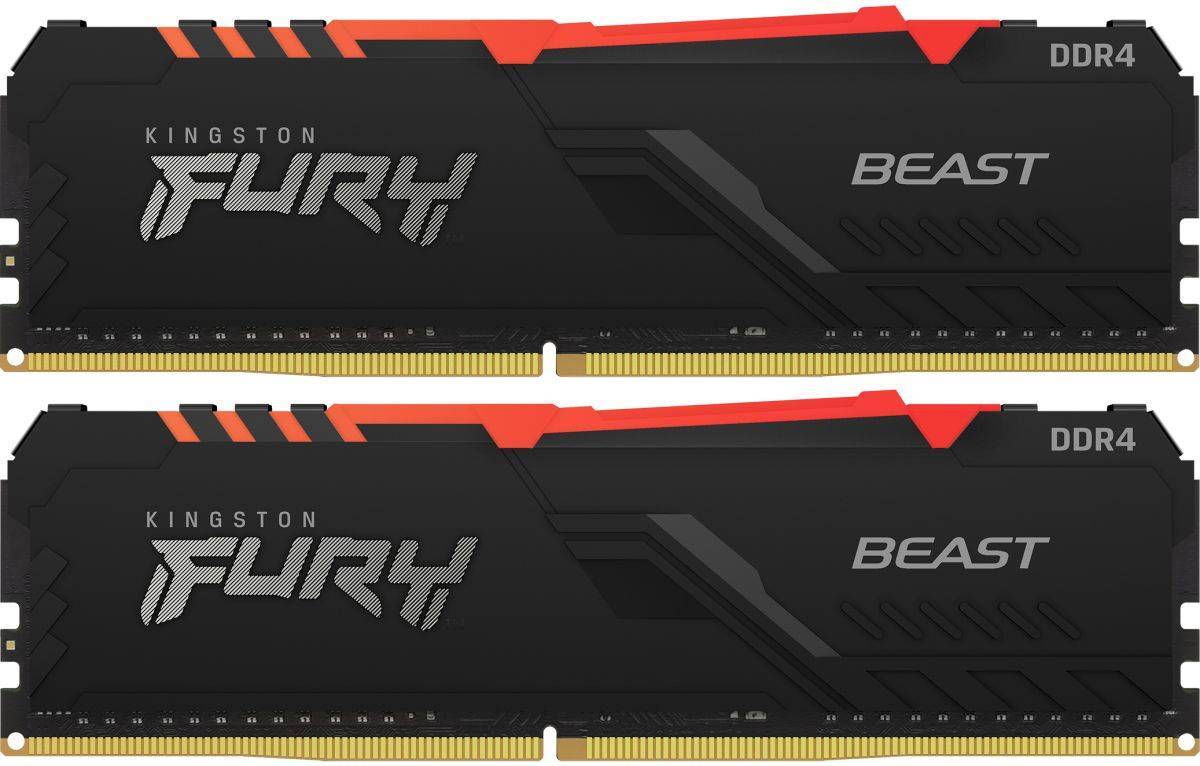 Kingston 16GB 3733MHz DDR4 CL19 DIMM (Kit of 2) FURY Beast RGB