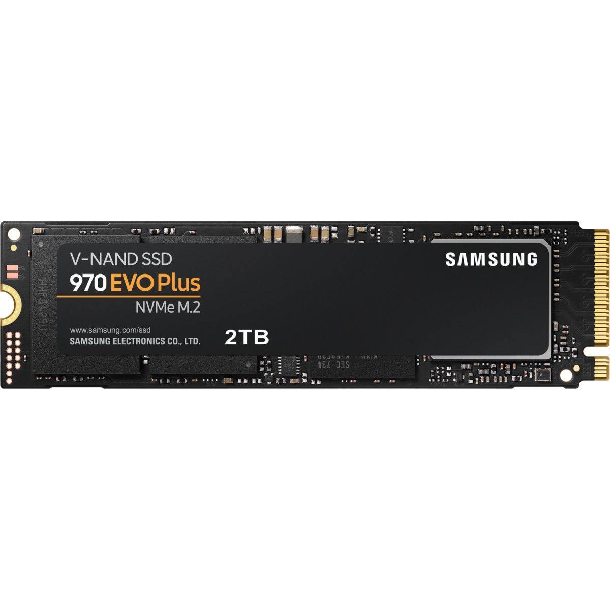 Твердотельные накопители/ Samsung SSD 970 EVO Plus, 2000GB, M.2(22x80mm), NVMe 1.3, PCIe 3.0 x4, 3-bit MLC, R/W 3500/3300MB/s, IOPs 620 000/560 000, TBW 1200, DWPD 0.33 (12 мес.)