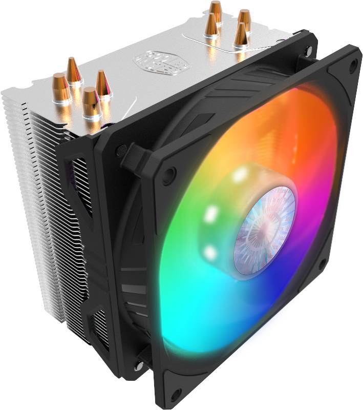 Cooler Master Hyper 212 ARGB (150W, 4-pin, 157mm, tower, Al/Cu, ARGB, fans: 1x120mm/62CFM/27dBA/1800rpm, 1700/1200/115x/AM4, ARGB Controller)