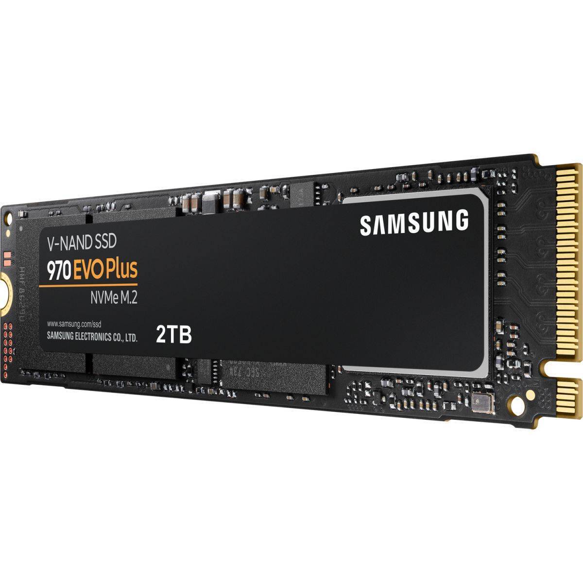 Твердотельные накопители/ Samsung SSD 970 EVO Plus, 2000GB, M.2(22x80mm), NVMe 1.3, PCIe 3.0 x4, 3-bit MLC, R/W 3500/3300MB/s, IOPs 620 000/560 000, TBW 1200, DWPD 0.33 (12 мес.)