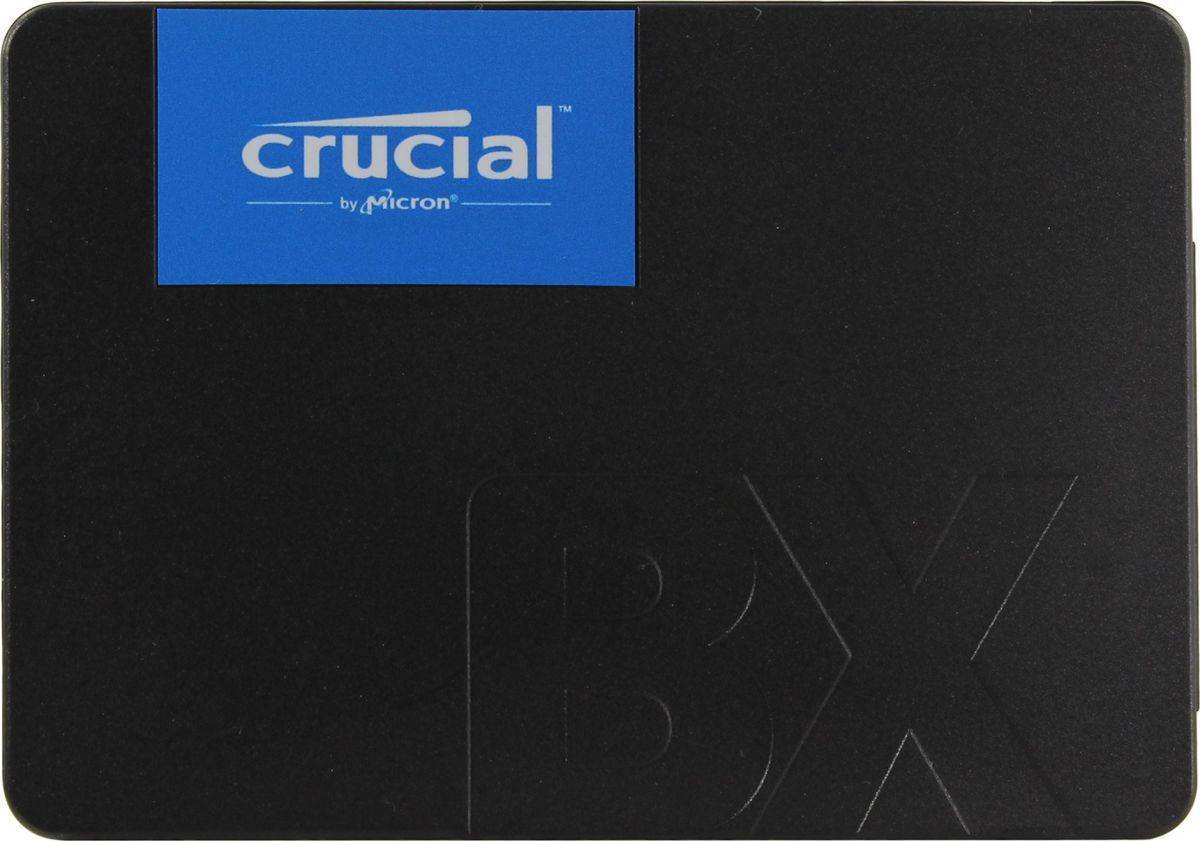 Crucial SSD BX500, 480GB, 2.5" 7mm, SATA3, 3D TLC, R/W 540/500MB/s, IOPs 95 000/61 000, TBW 120, DWPD 0.2 (12 мес.)