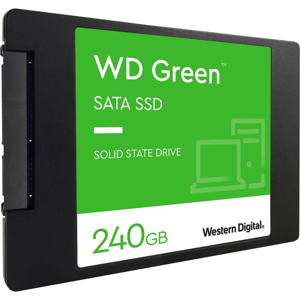 WD SSD Green, 240GB, 2.5" 7mm, SATA3, 3D TLC, R/W 545/465MB/s, IOPs 37 000/68 000, TBW 80, DWPD 0.3 (12 мес.)