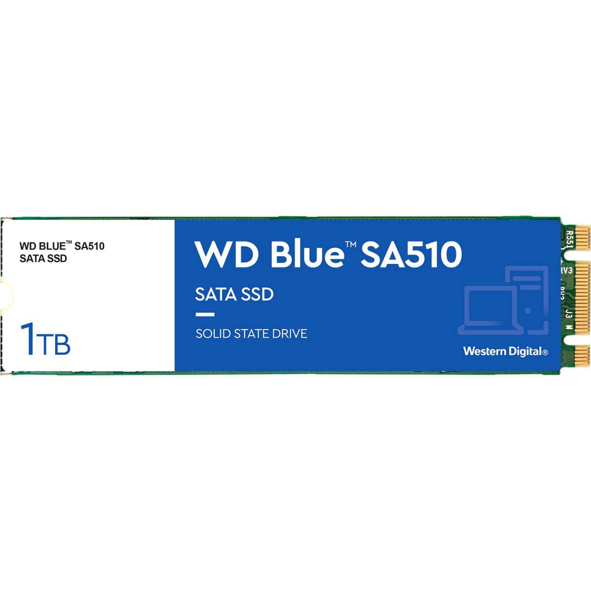 WD SSD Blue SA510, 500GB, M.2(22x80mm), SATA3, R/W 560/530MB/s, IOPs 95 000/84 000, TBW 200, DWPD 0.2 (12 мес.)
