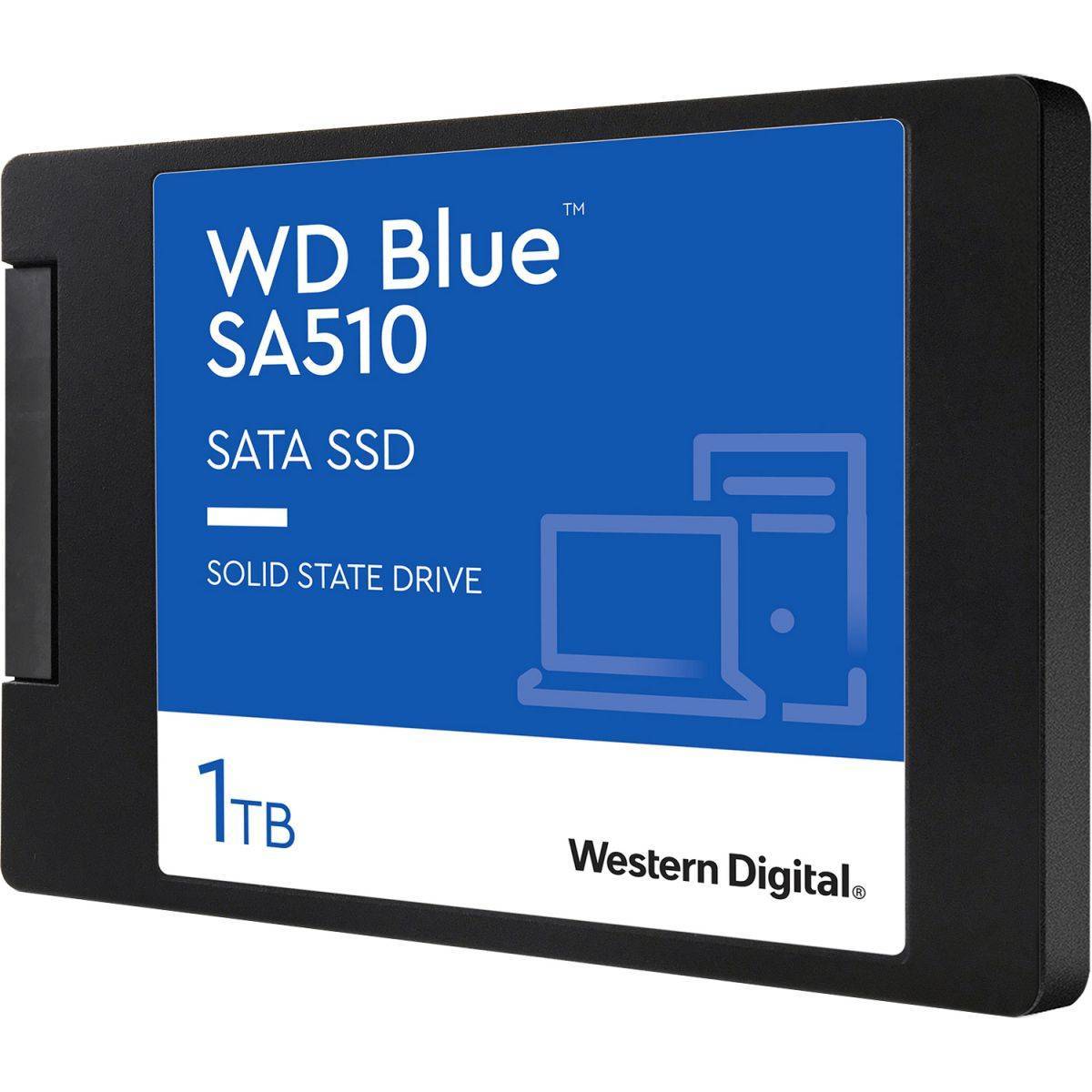 WD SSD Blue SA510, 250GB, 2.5" 7mm, SATA3, R/W 550/525MB/s, IOPs 95 000/81 000, TBW 100, DWPD 0.2 (12 мес.)