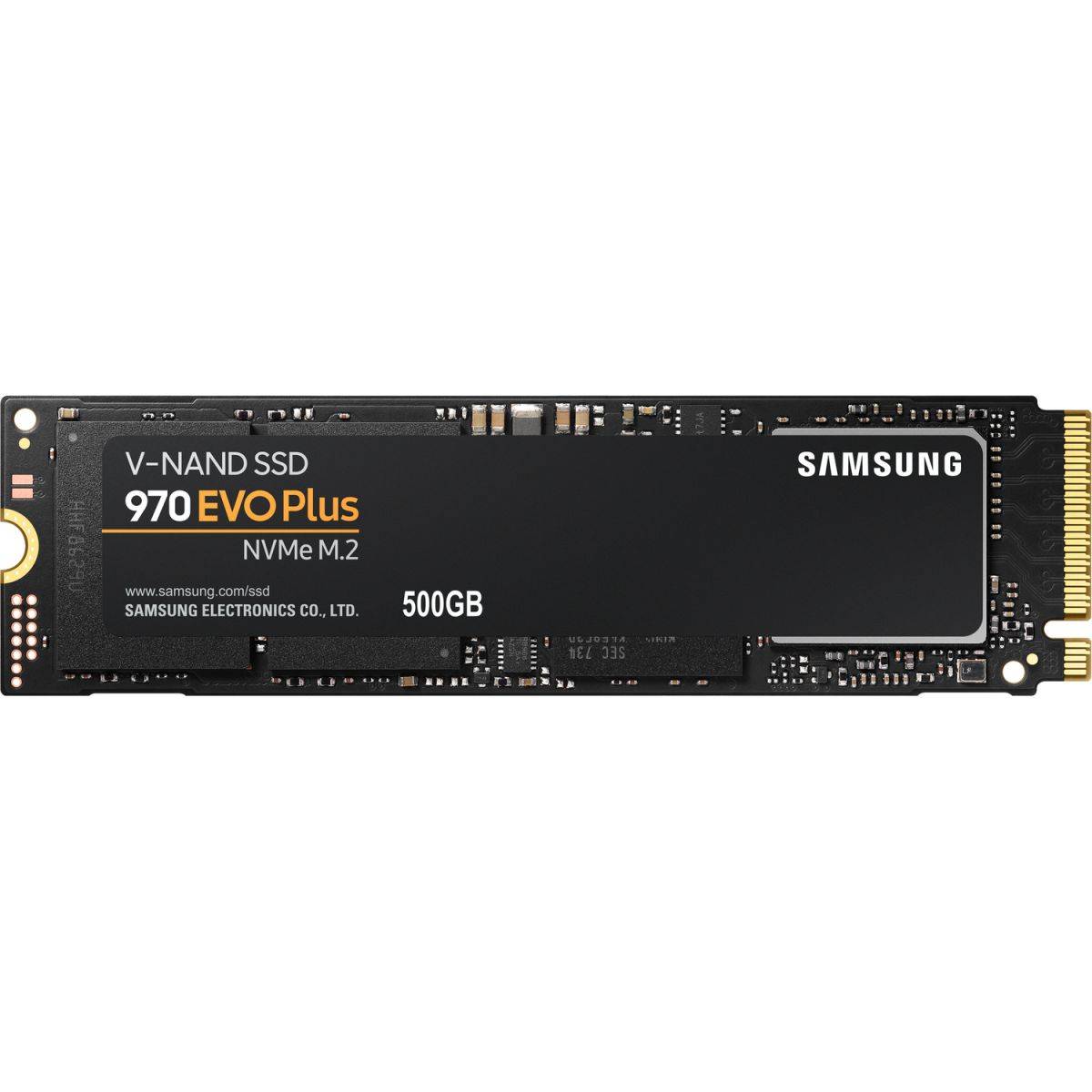 Твердотельный накопитель/ Samsung SSD 500GB 970 EVO Plus, V-NAND 3-bit MLC, Phoenix, M.2 (2280) PCIe Gen 3.0 x4, NVMe 1.3, R3500/W3200, 550K/480K IOPs (12 мес.)
