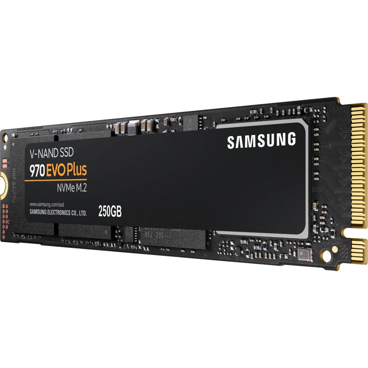 Твердотельные накопители/ Samsung SSD 970 EVO Plus, 250GB, M.2(22x80mm), NVMe 1.3, PCIe 3.0 x4, 3-bit MLC, R/W 3500/2300MB/s, IOPs 250 000/550 000, TBW 150, DWPD 0.33 (12 мес.)